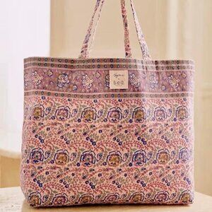 Sézane x SEA NY Purple & Pink Floral Tote